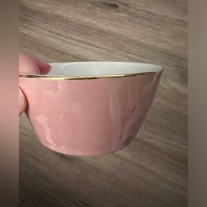 2 Light pink with gold rims bowls